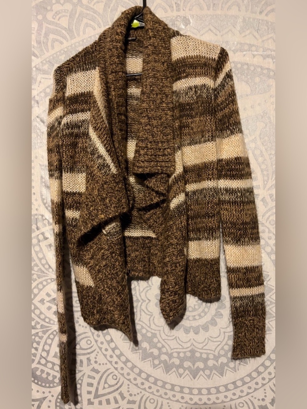 🍂 Ashley 26 Striped Open Front Draped Cardigan Sweater | Medium 🧶